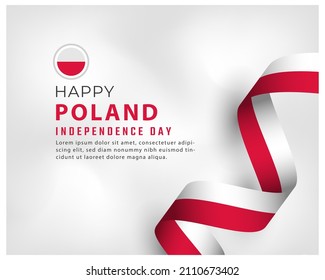 Happy Poland Independence Day November 11th Celebration Vector Design Illustration. Template for Poster, Banner, Advertising, Greeting Card or Print Design Element