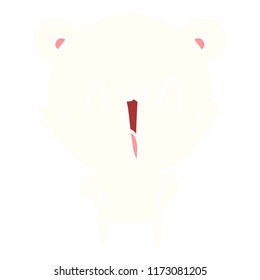 happy polar bear flat color style cartoon