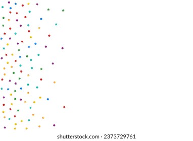 Happy Polka Christmas Vector White Background. Abstract Constellation Card. Celebration Dust Wallpaper. Rainbow Round Celebrate Invitation.
