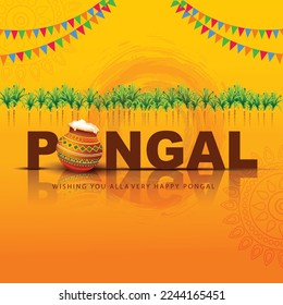 happy Pongal. abstract vector illustration design