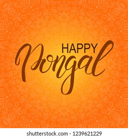 Happy Pongal Background. India festival Pongal design template. Vector illustration.