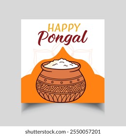 Happy Pongal background social media post template