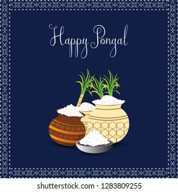Happy Pongal Background. Vector Illustration