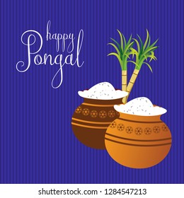 Happy Pongal Background. Vector Illustration