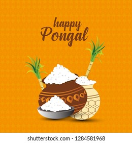 Happy Pongal Background. Vector Illustration