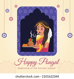 Happy Pongal banner design template.