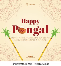 Happy Pongal banner design template.