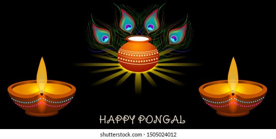 Happy pongal celebration abstract background