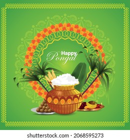 Happy pongal celebration greeting card background