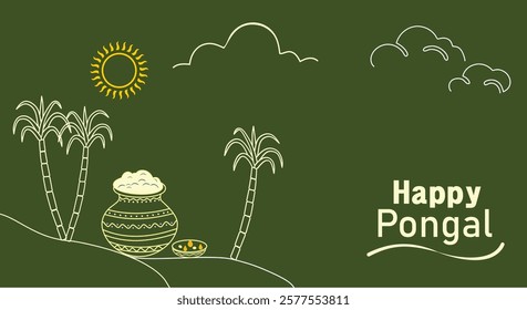Happy Pongal Celebration vector Illustration 