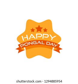 happy pongal day with sign badge concept label