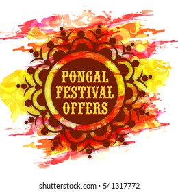 Happy Pongal design for the festival celebrated in south India.