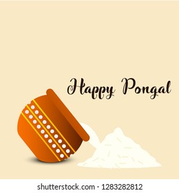 Happy Pongal Festival Background - Vector