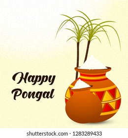 Happy Pongal Festival Background - Vector