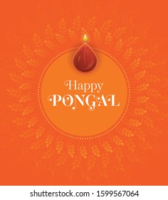 Happy Pongal Festival Greeting Background Design Template