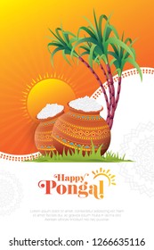 Happy Pongal Festival Poster Design Layout Template