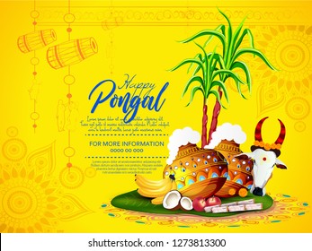 Happy Pongal Festival Of Tamil Nadu South India.