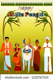 Happy Pongal greeting background.
