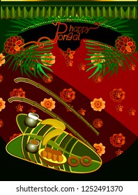 Happy Pongal greeting background.