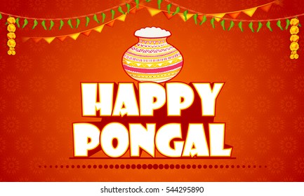 Happy Pongal greeting Background.