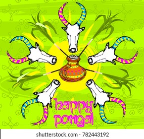 Happy Pongal greeting background
