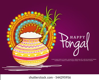 Happy Pongal Greeting Card.