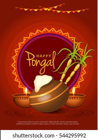 Happy Pongal Greeting Card.