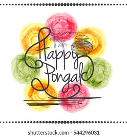 Happy Pongal Greeting Card.