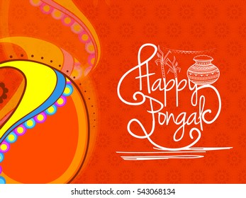 Happy pongal greeting card background.