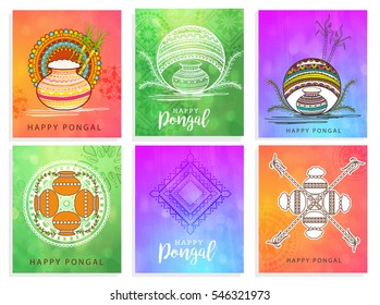 Happy Pongal Greeting Card Background.