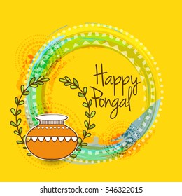 Happy Pongal Greeting Card Background.