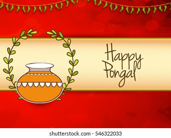 Happy Pongal Greeting Card Background.