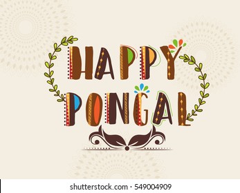 Happy Pongal Greeting Card Background.