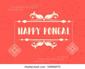 Happy Pongal Greeting Card Background.
