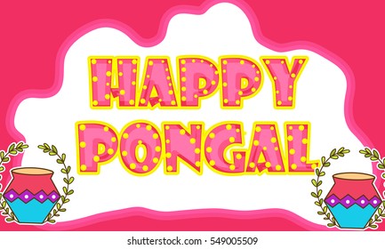 Happy Pongal Greeting Card Background.