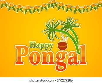 Happy Pongal greeting for the festival celebrated in south India.Eps10