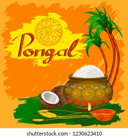 Happy Pongal Holiday Harvest and Festival Nice vector illustration EPS10