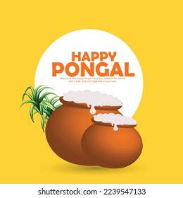 Happy Pongal Holiday Harvest Festival of Tamil Nadu South India