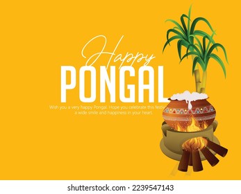 Happy Pongal Holiday Harvest Festival of Tamil Nadu South India
