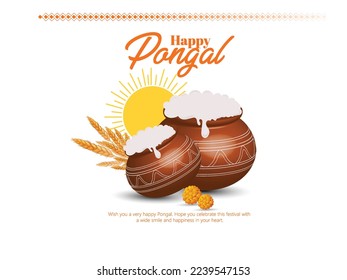 Feliz feriado de Pongal Festival de la Cosecha de Tamil Nadu Sur de India