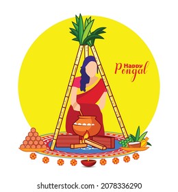 Happy Pongal - Illustration of pongal, hindu festival.