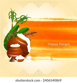 Happy Pongal Indian cultural festival background design vector