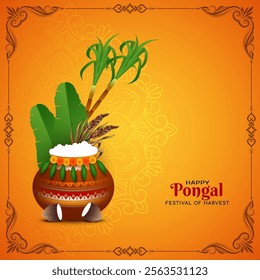 Happy Pongal Indian festival background vector