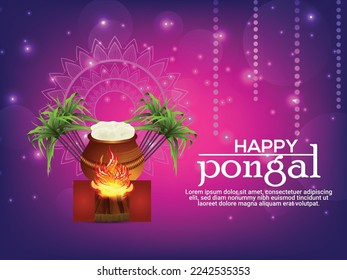 Happy pongal indian festival celebration background