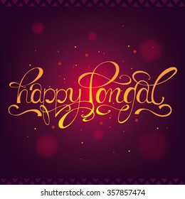 Happy Pongal. South Indian harvesting festival. Vector Illustration.