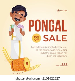 Happy Pongal special offers banner design template.