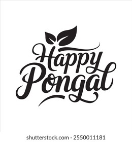Happy Pongal typography text vector illustration.