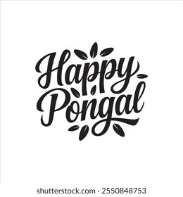 Happy Pongal Typografie Text Vektor Design.