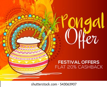Happy Pongal,sale banner or poster background.
