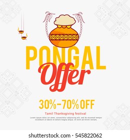 Happy Pongal,sale banner or sale poster background.